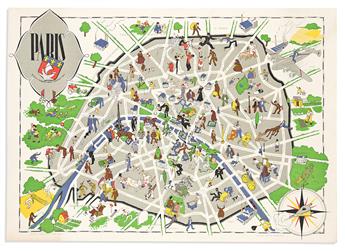 (PICTORIAL MAPS.) Group of 5 mid-twentieth-century illustrated maps.